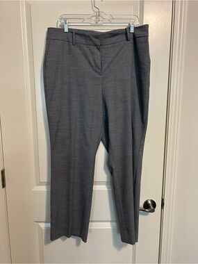Ann Taylor Gray Straight-Leg Dress Trousers